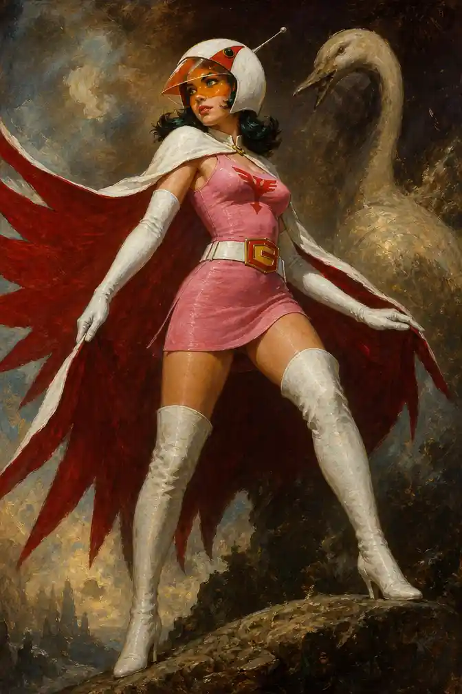Sensuous Fantasy Heroine In Dramatic Chiaroscuro Painting