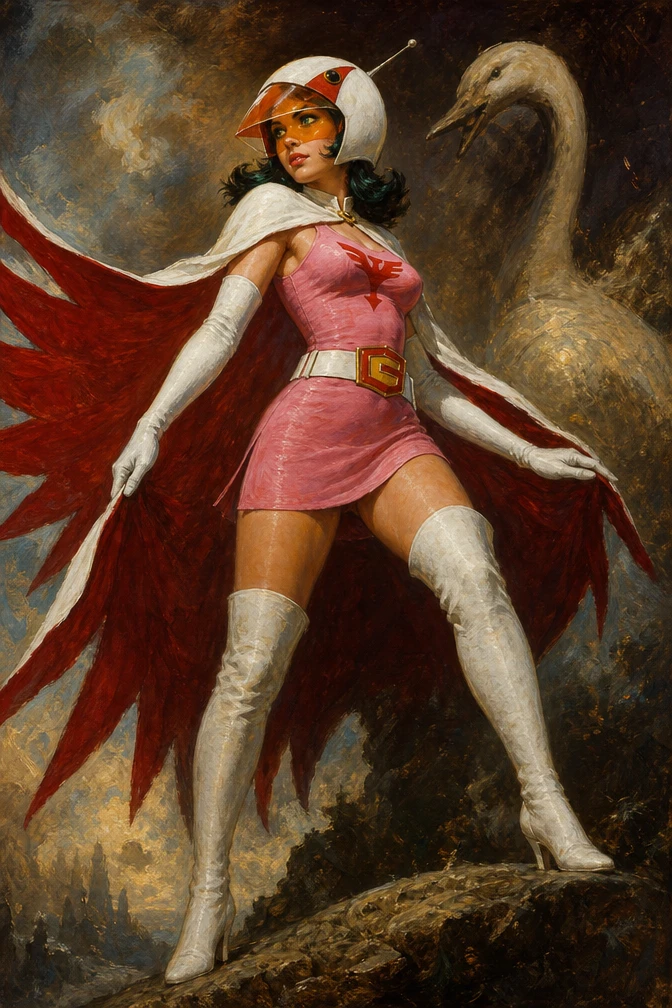 Sensuous Fantasy Heroine In Dramatic Chiaroscuro Painting