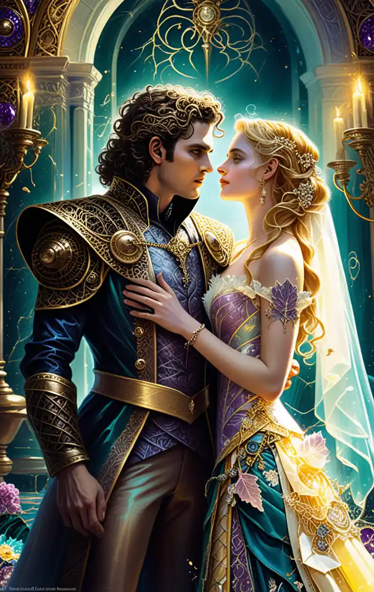 Dark fantasy woman ensnared by a cunning lord