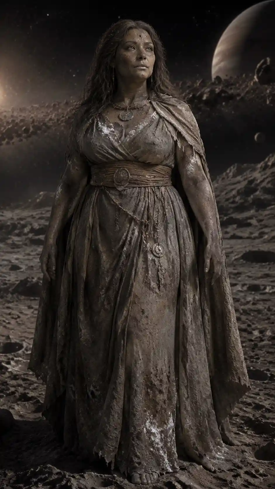Woman embodied as the ancient dwarf planet Ceres