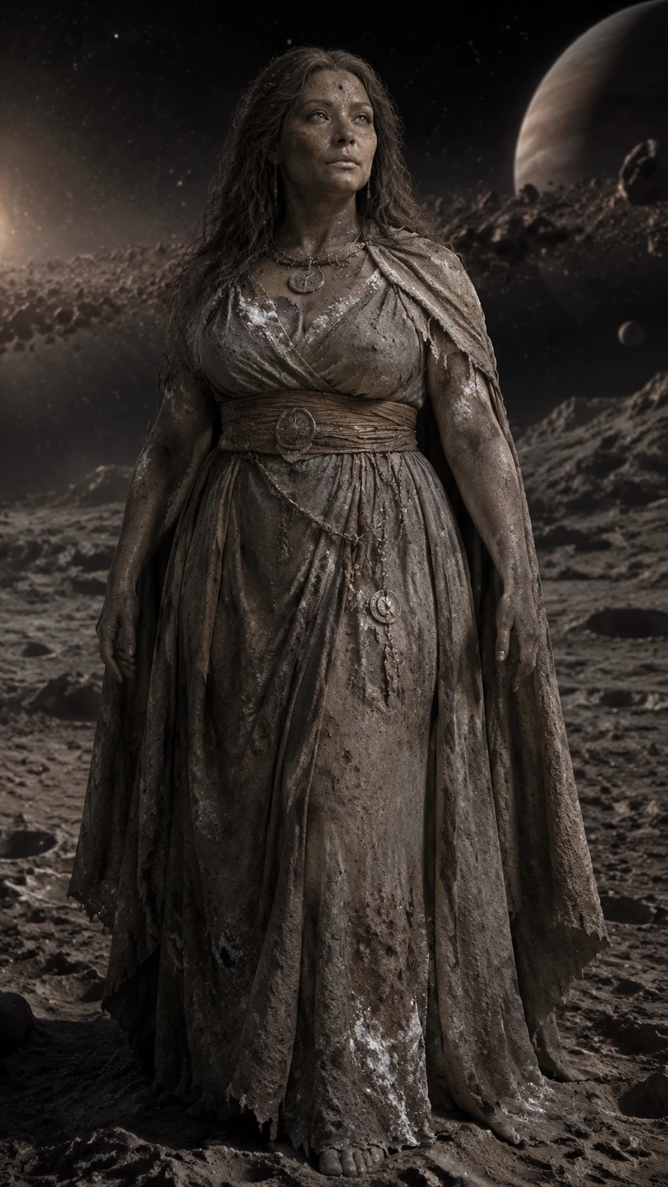 Woman embodied as the ancient dwarf planet Ceres