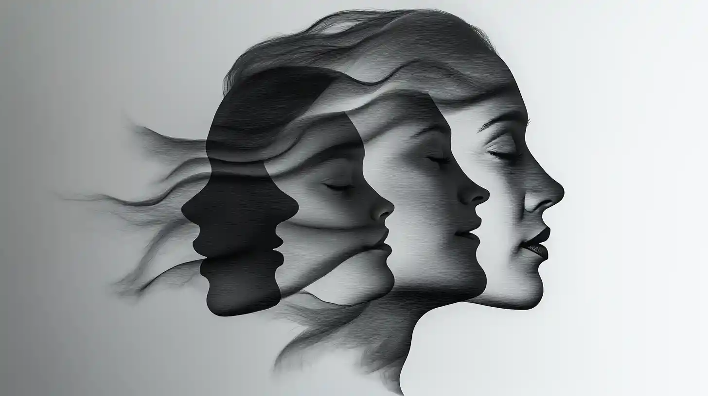 Symbolic family portrait of nested human silhouettes