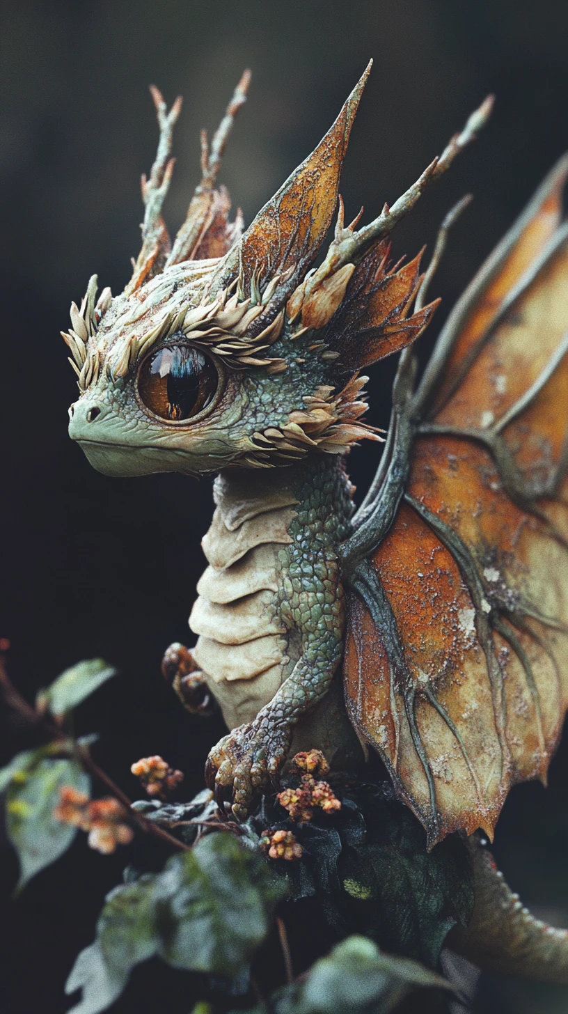 Small moth winged dragon with decaying petals and dust