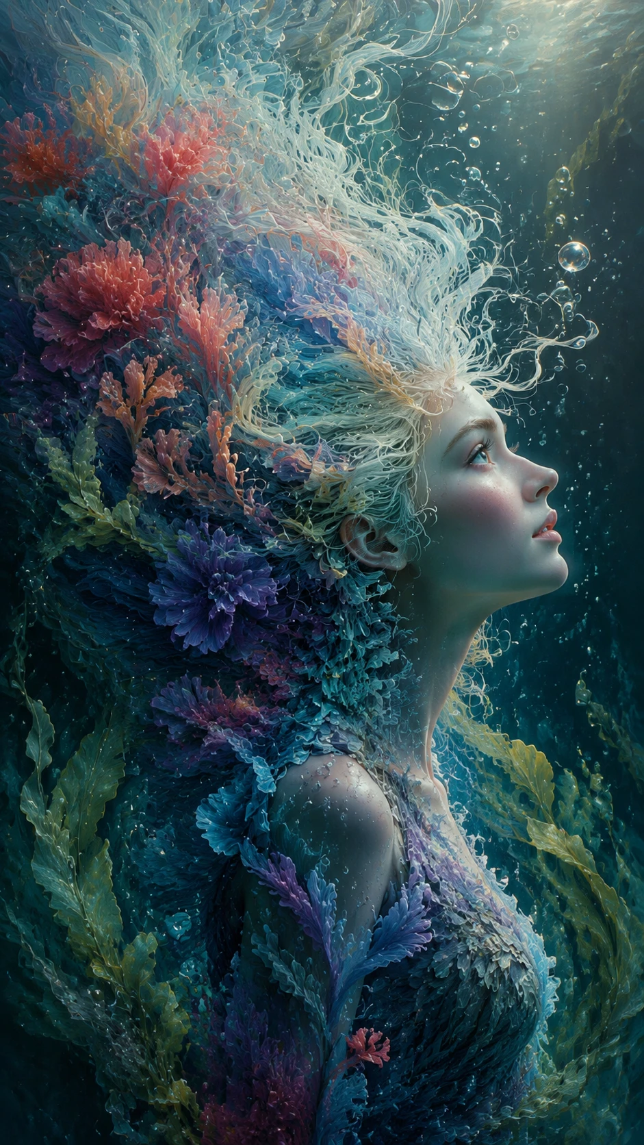 Portrait with a longing expression in rich expanded colors