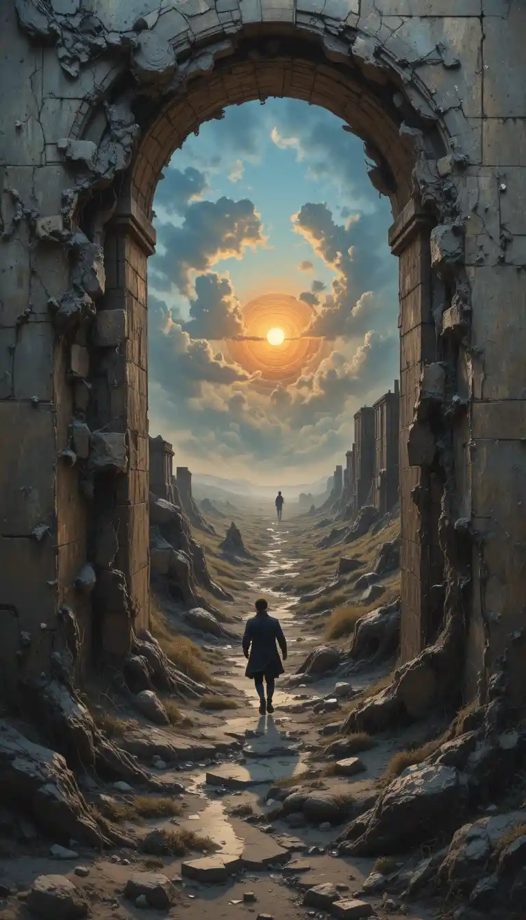 Calm vision of harmony and peace under the rising sun