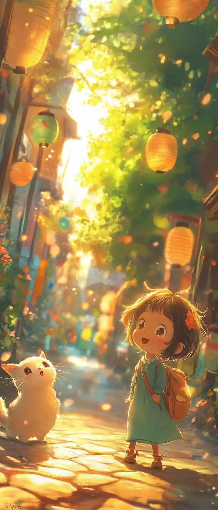 Joyful children storybook illustration in soft pastel colors