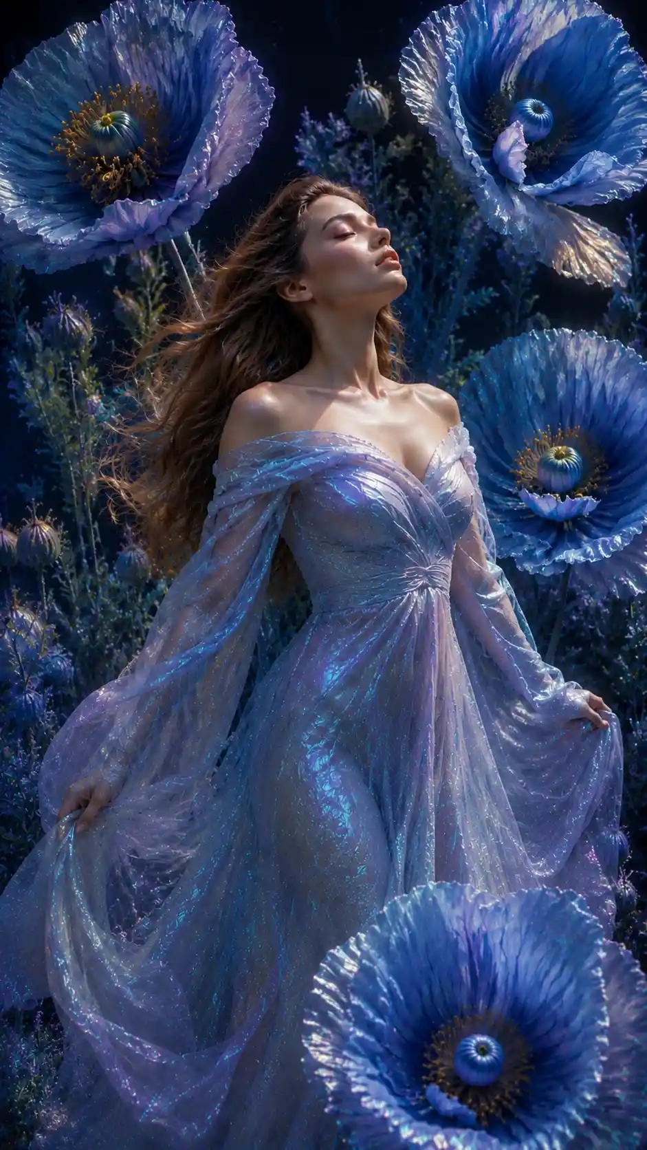 Tall full body woman with emphasized shoulders and chest