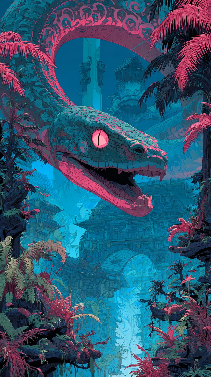 Colossal Inca Style Dragon In A Vivid Fantasy Landscape