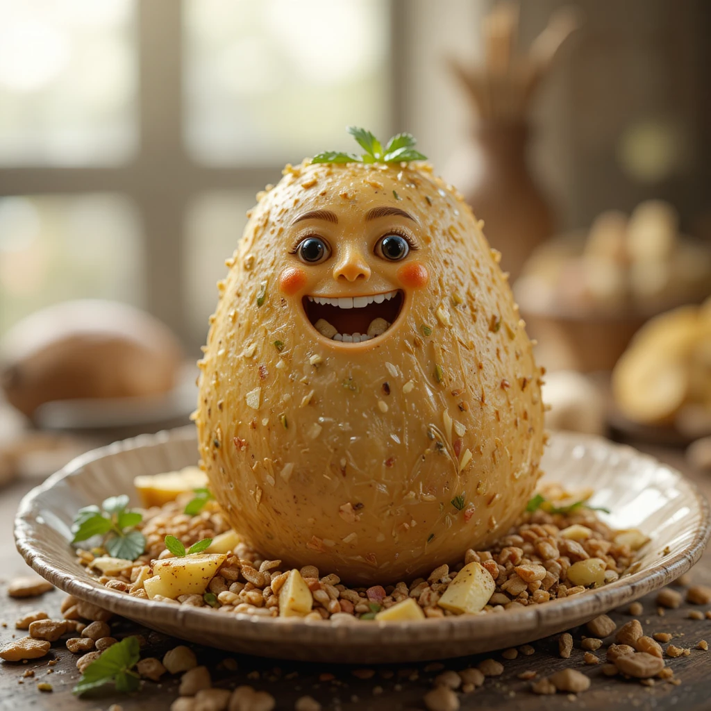 Cheerful 3D Cartoon Potato With Sunglasses Greeting