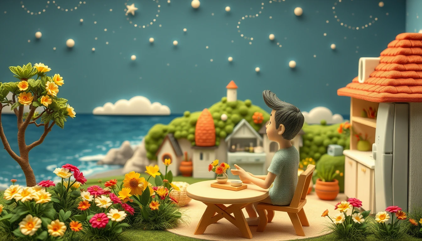Whimsical French couple in a minimalist felt kitchen
