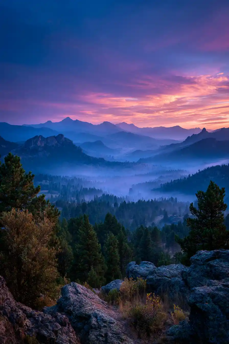 Expansive blue hour landscape filled with endless possibilities