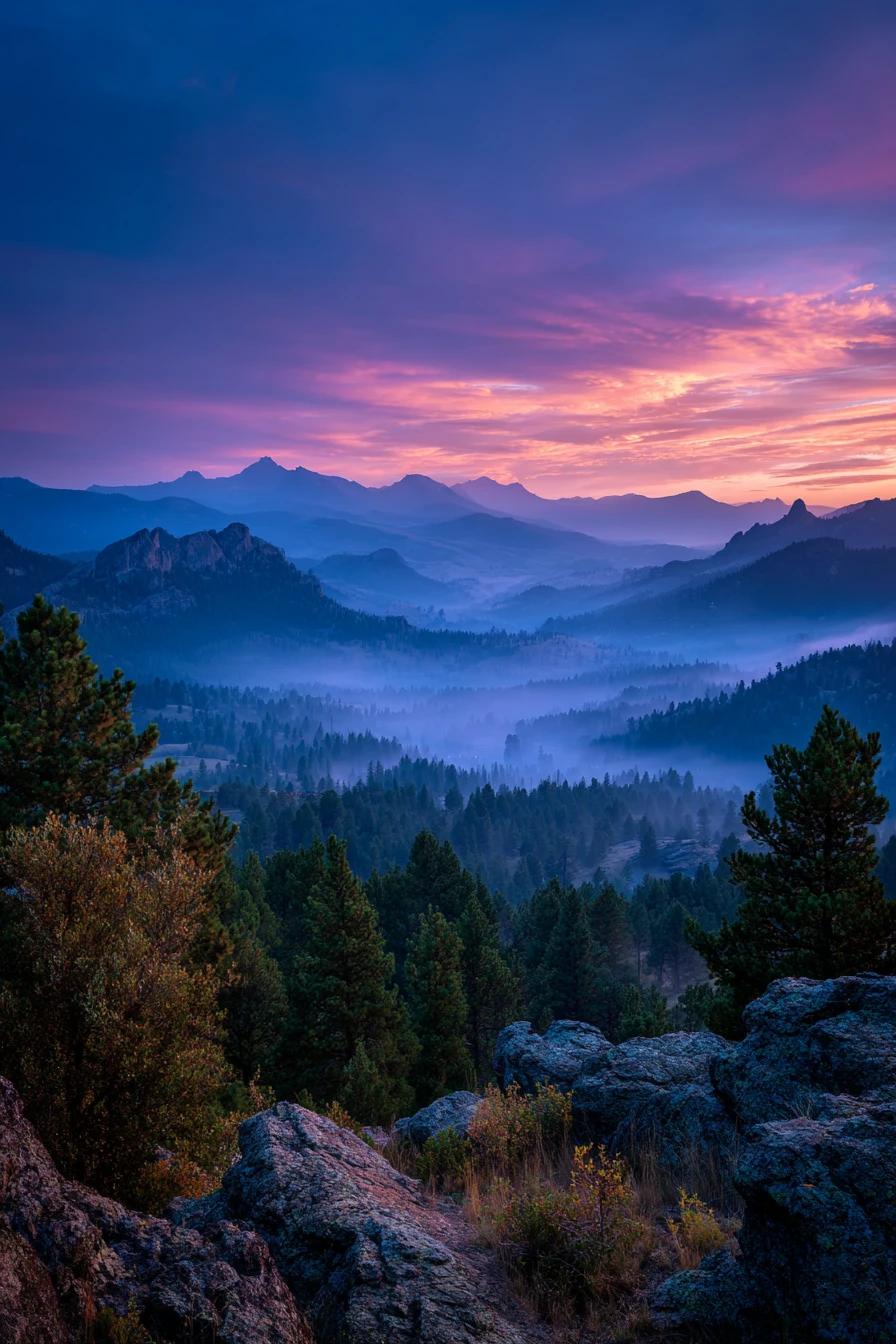 Expansive blue hour landscape filled with endless possibilities