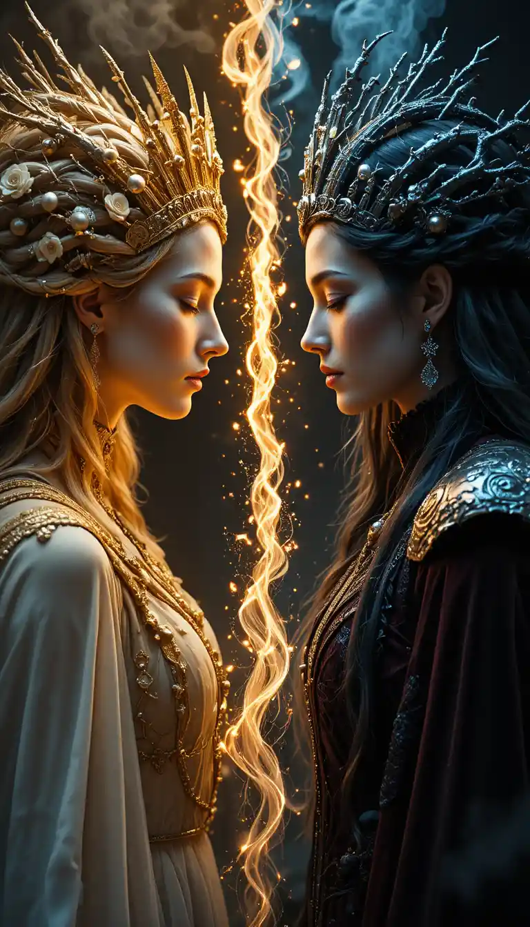 Mythic confrontation of two opposing slavic goddesses