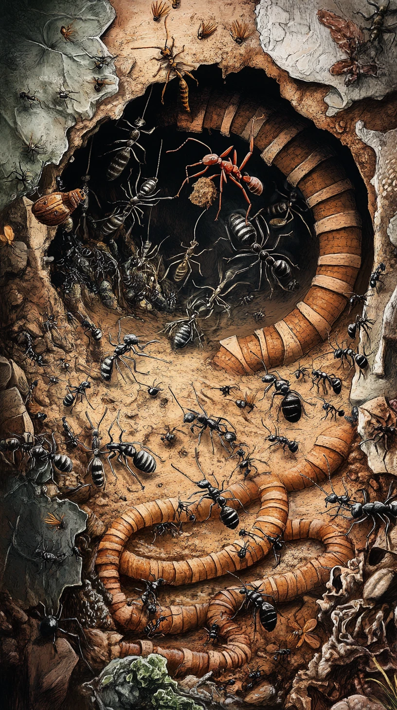 Underground Ant Colony Cutaway Turning Tunnels Into Network Diagrams