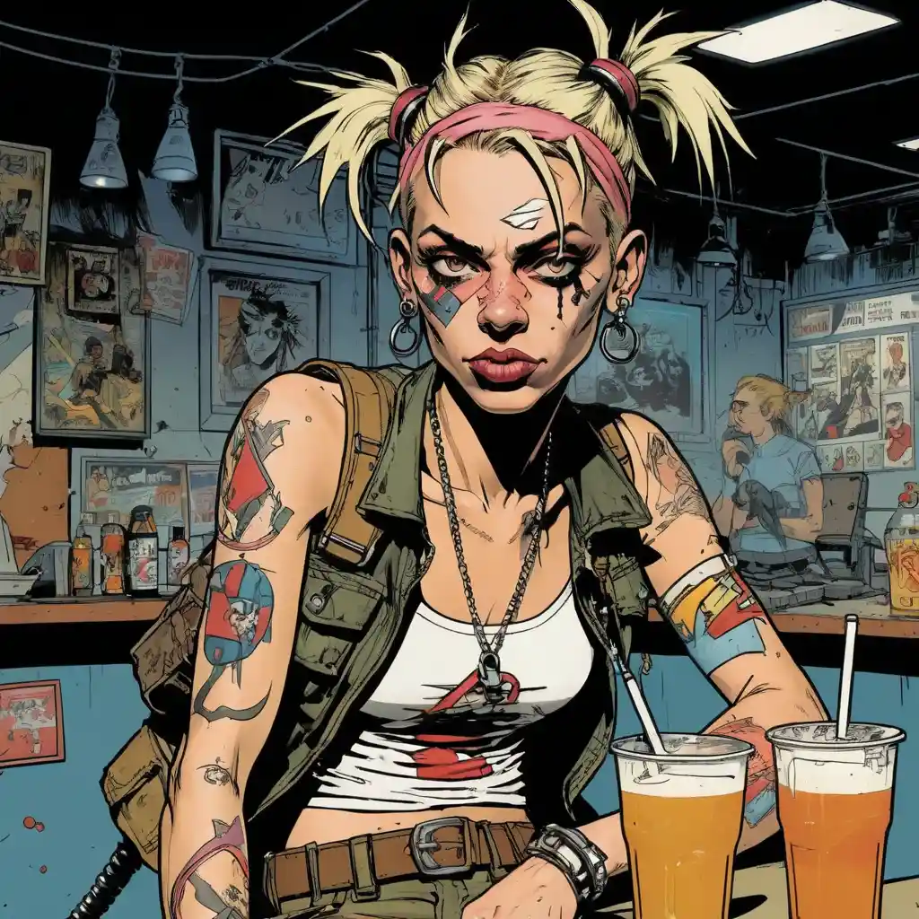 Rebellious comic girl caught on chaotic bar security footage