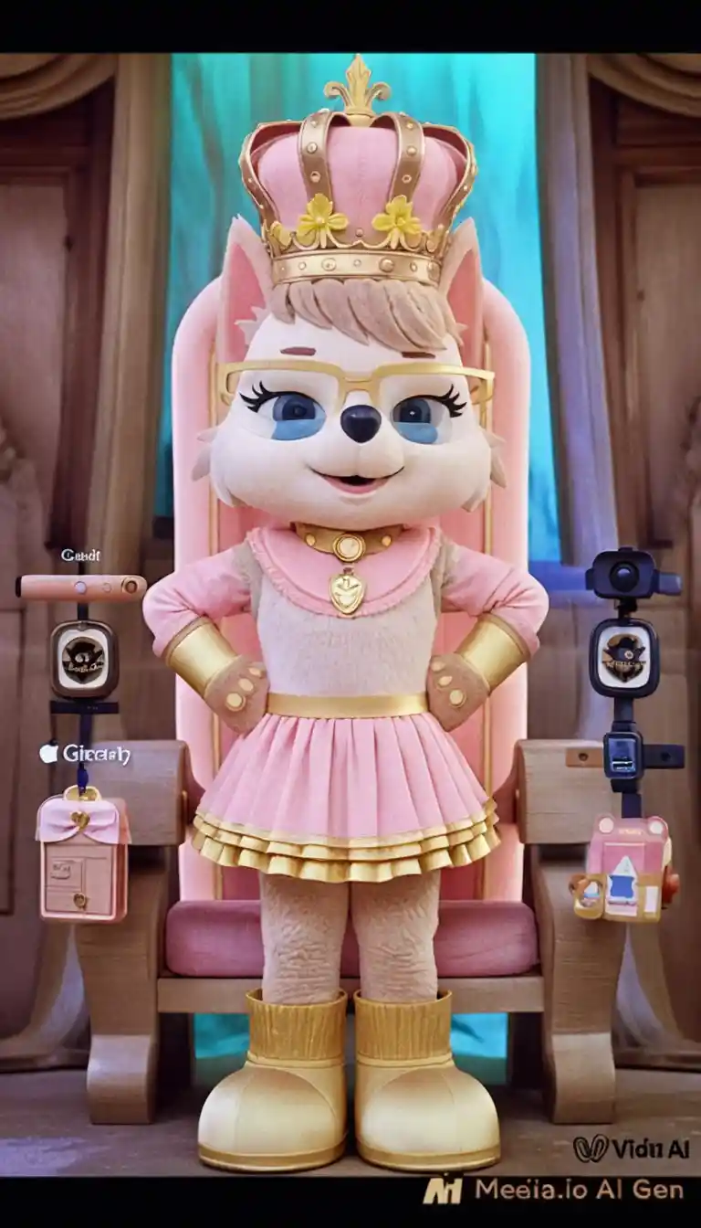Realistic mascot character captured in a simple photo scene