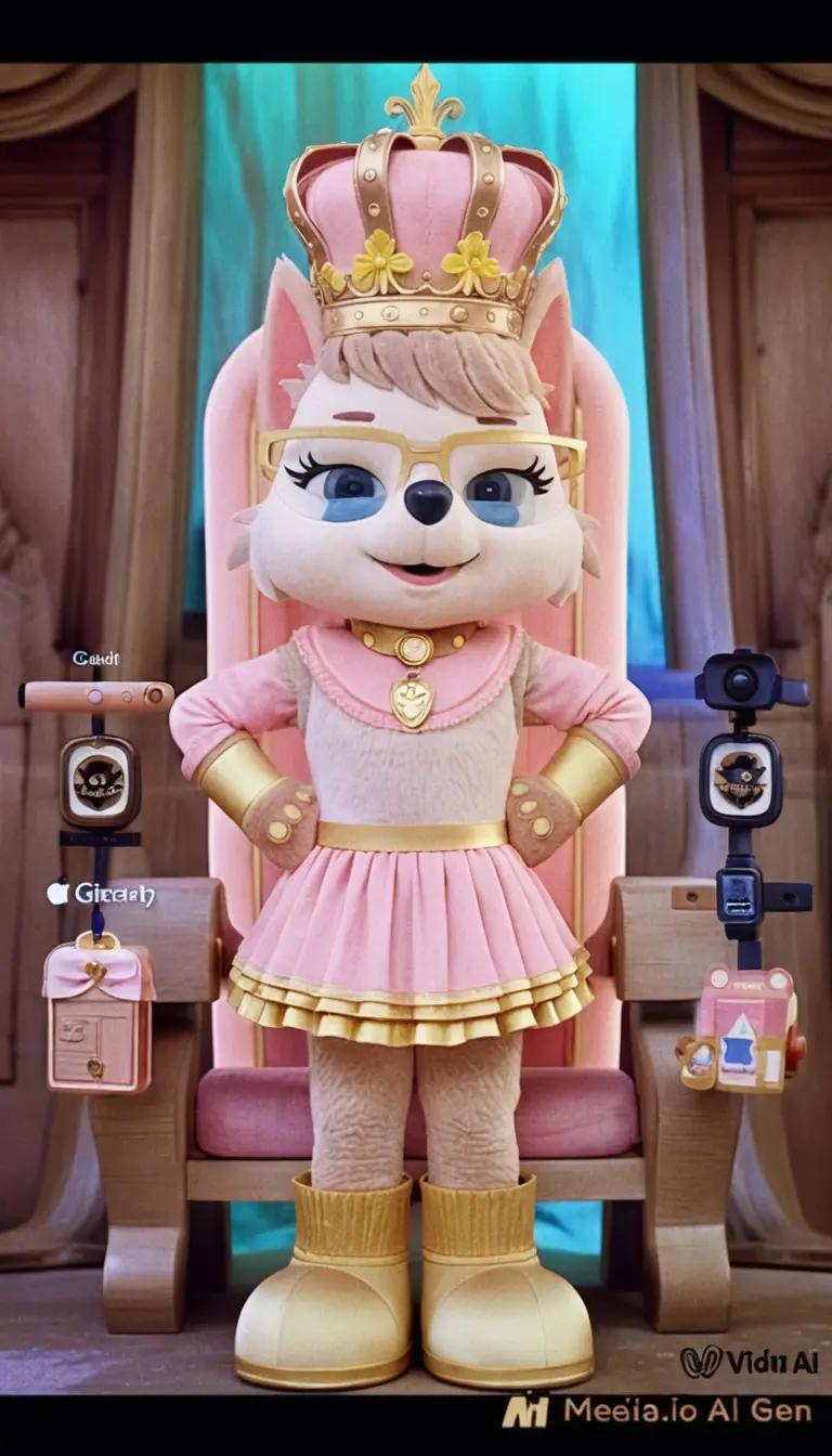 Realistic mascot character captured in a simple photo scene