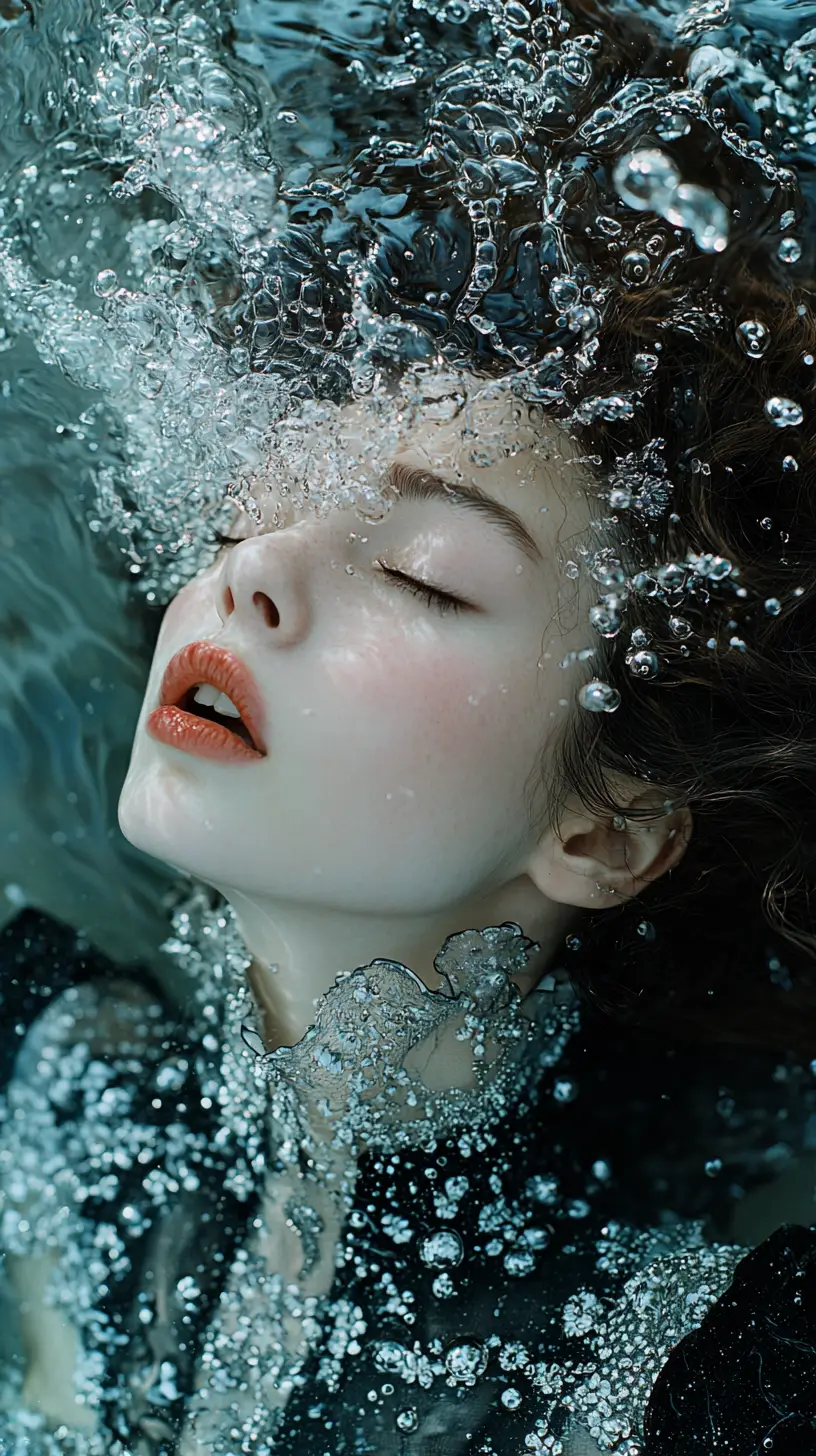 Surreal high fashion woman in artistic studio portrait
