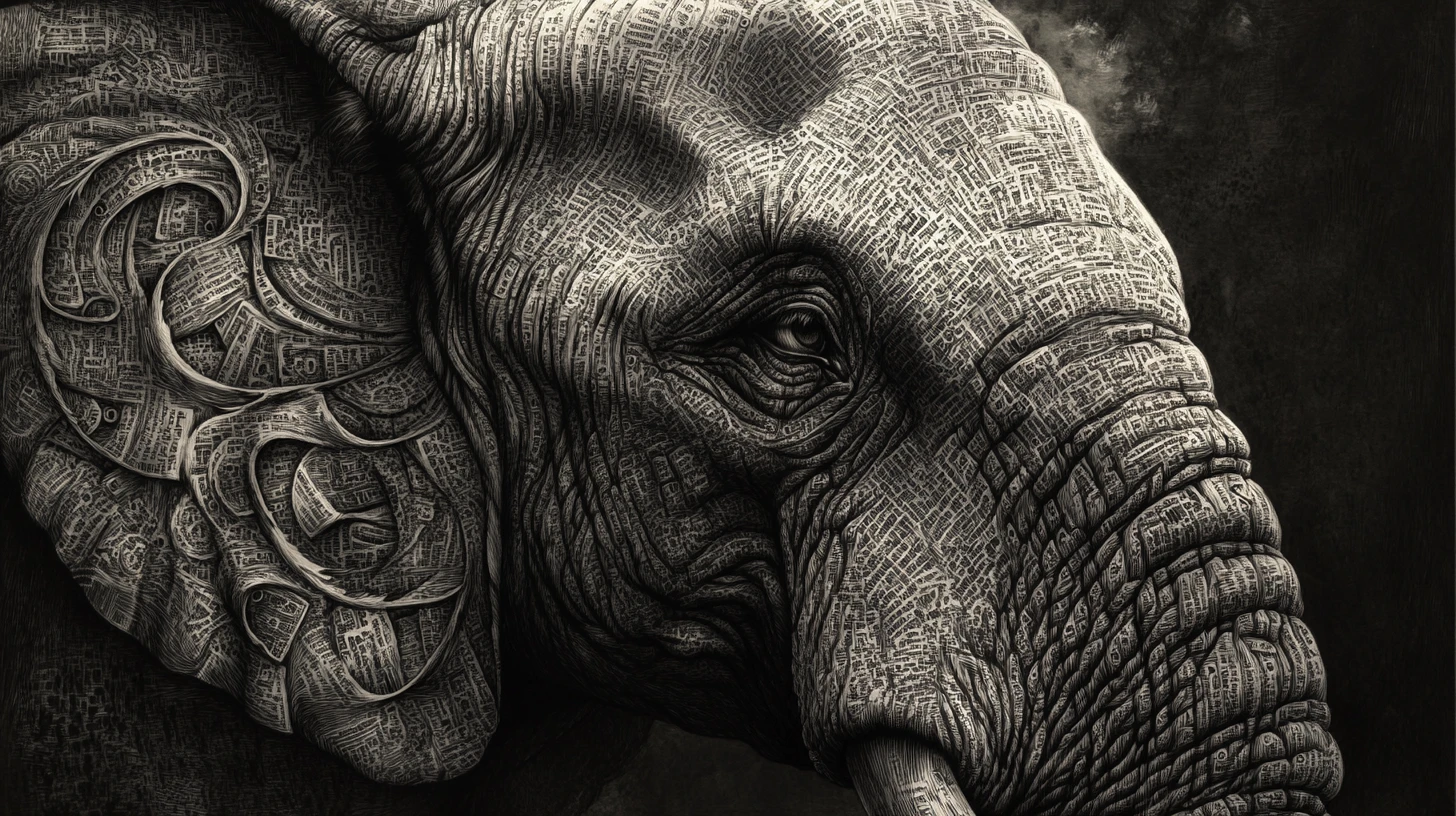 Ancient Elephant Formed From Libraries Maps And Journals