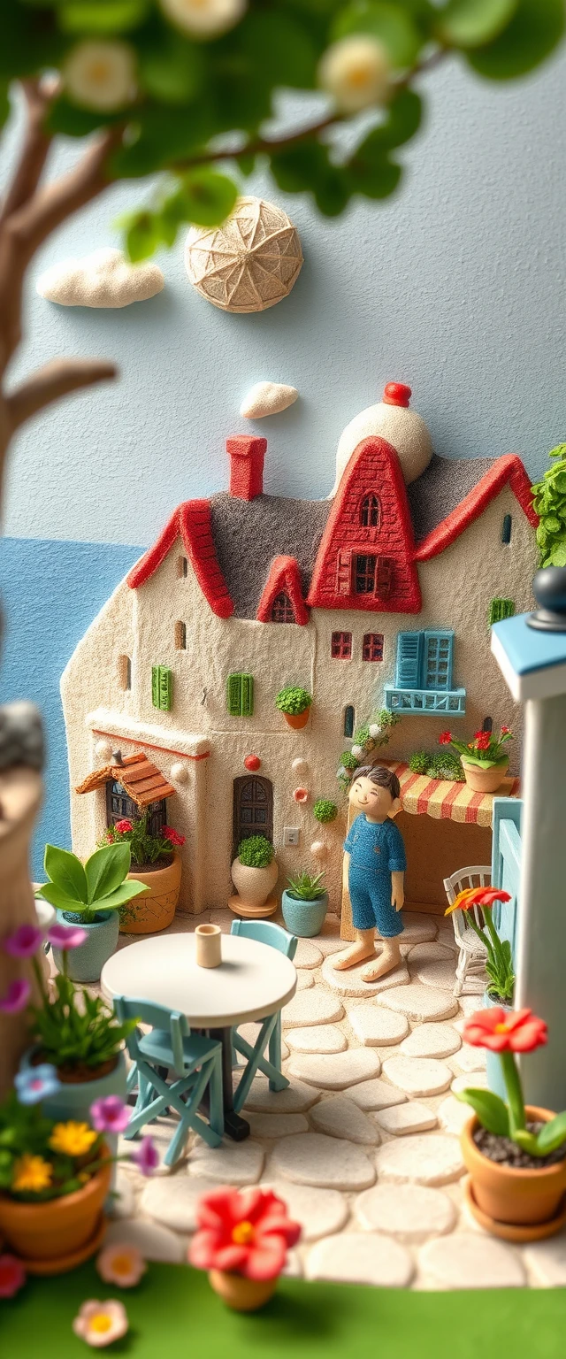 Whimsical French couple in a cozy claymation kitchen