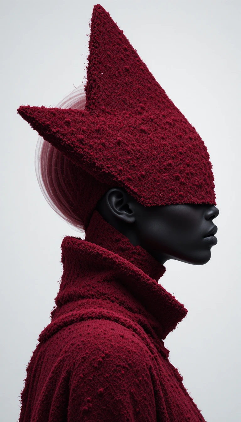 Avant garde profile portrait of a black fashion woman