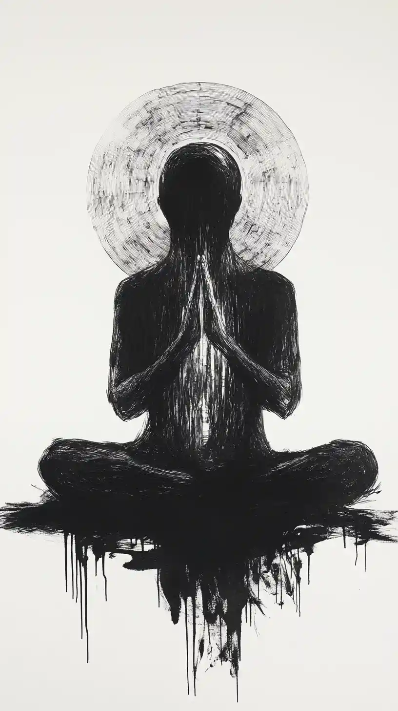 Elongated Figure Opening Into A Sacred Inner Space