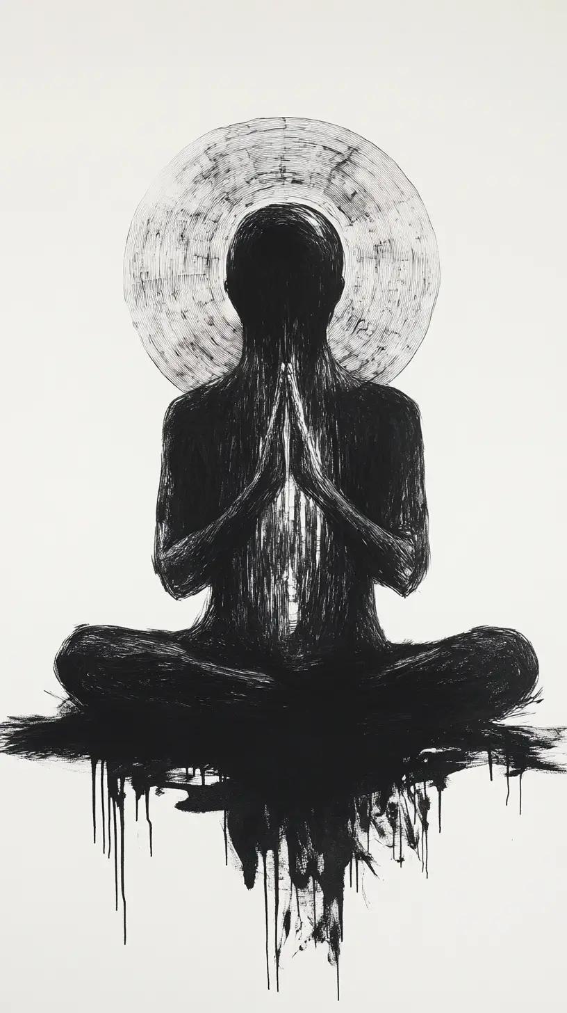 Elongated Figure Opening Into A Sacred Inner Space