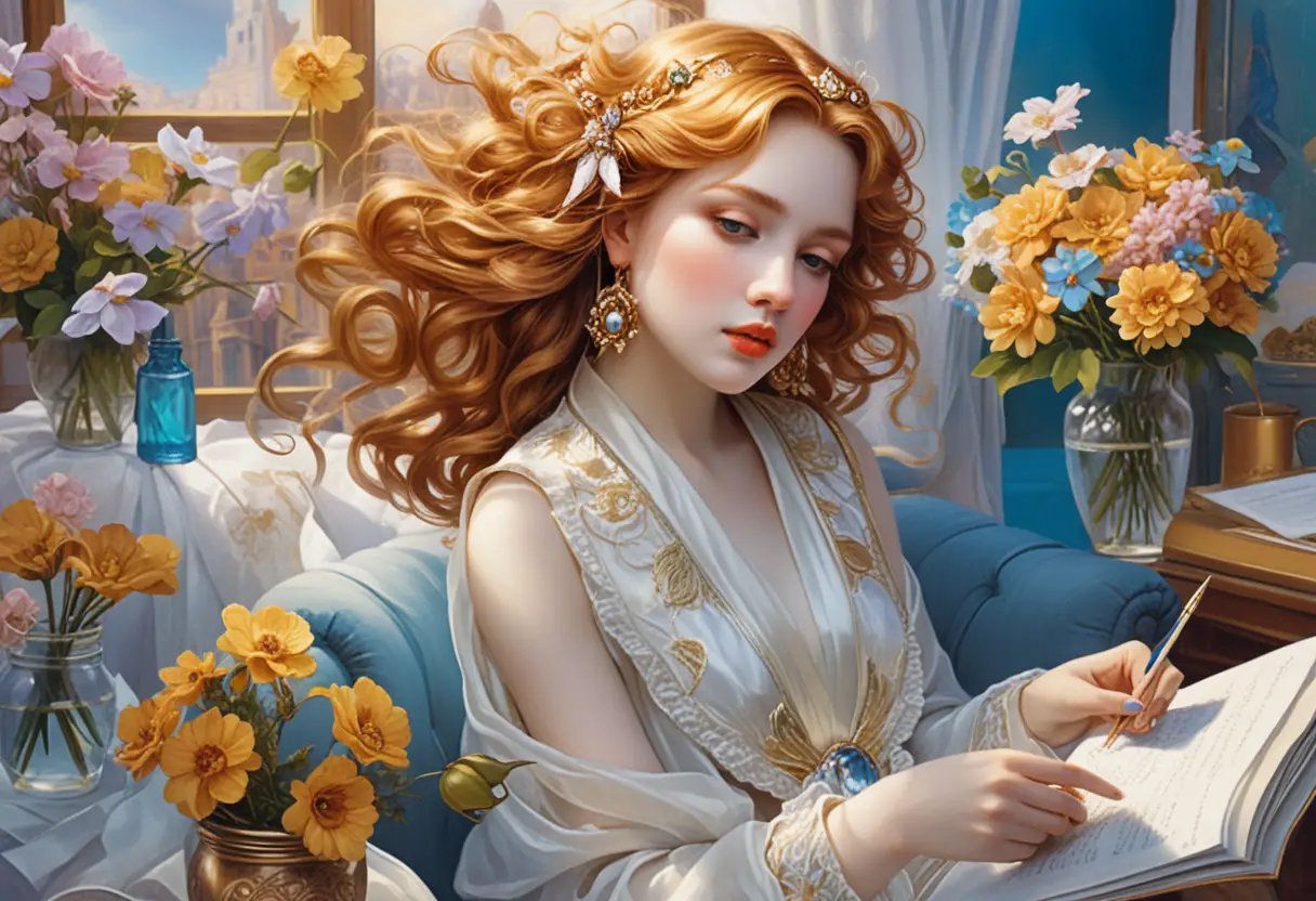 Ritratto di donna sicura di sé che brilla di luce digitale luminosa