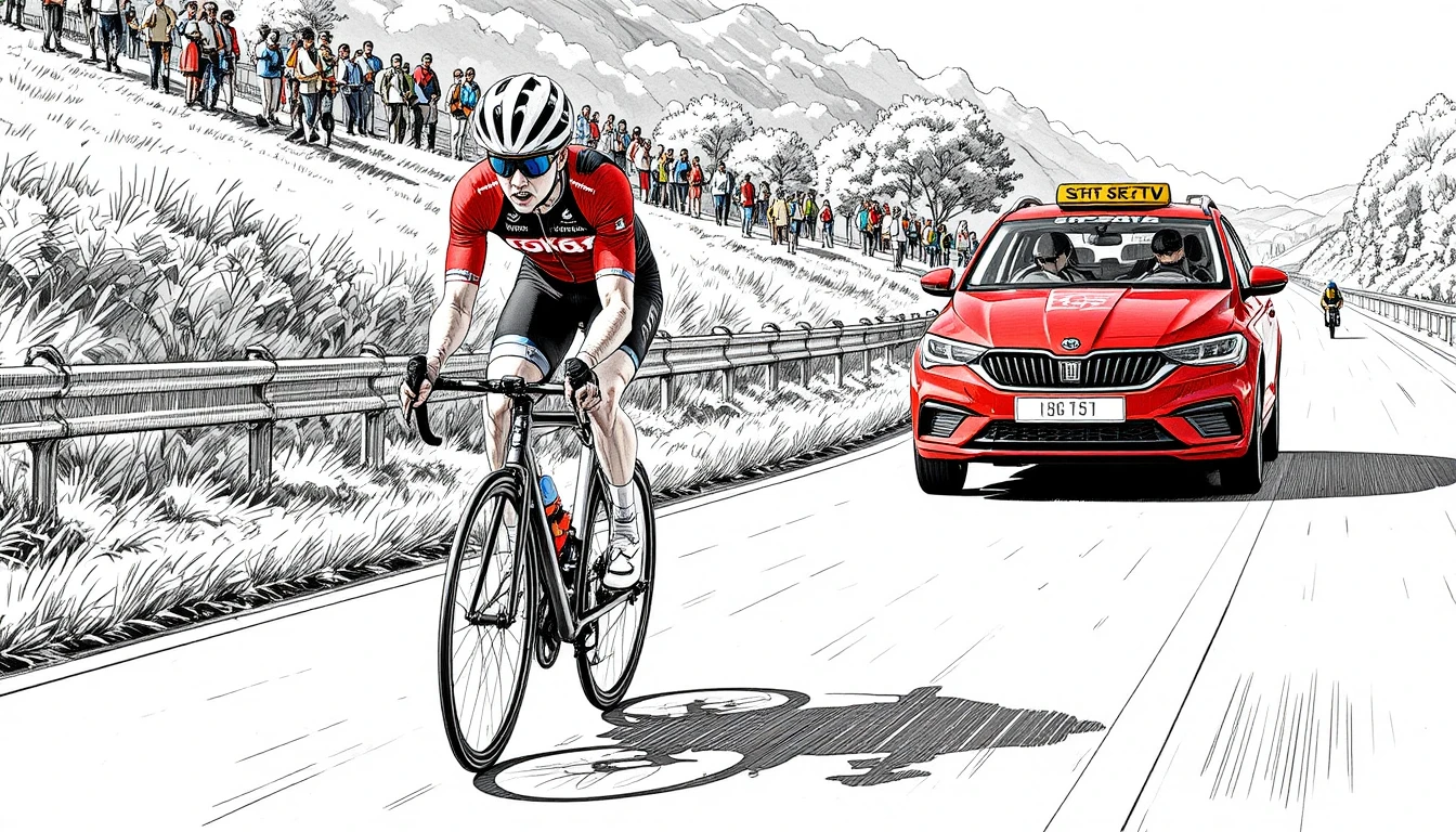 Professional road cyclist racing toward the camera