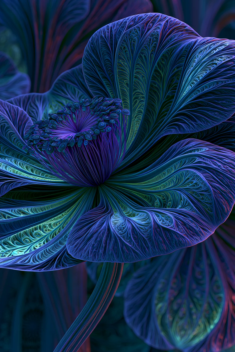 Fantastic interior view deep inside a glowing flower