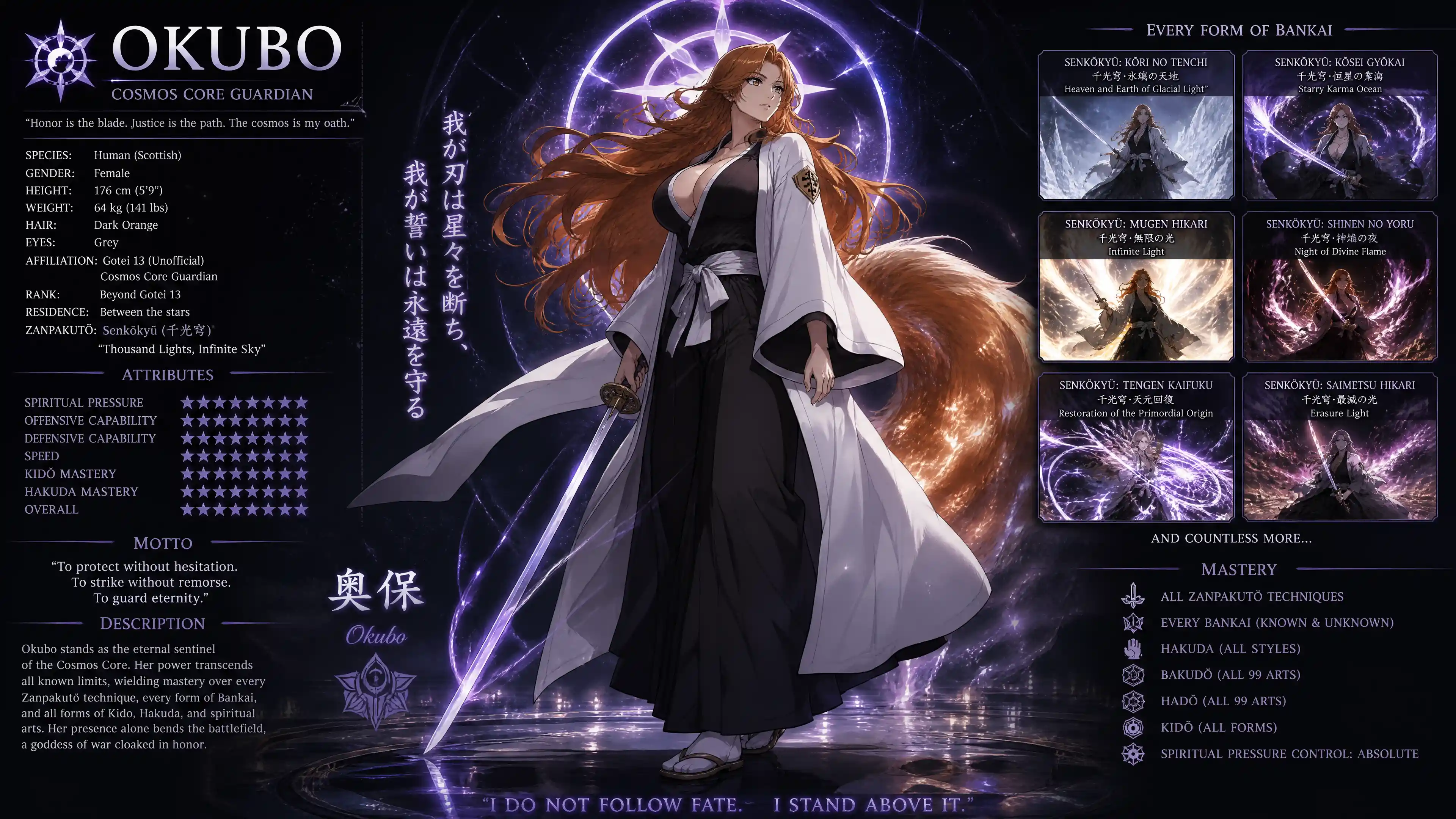 Scottish soul reaper woman with cosmos fox tail