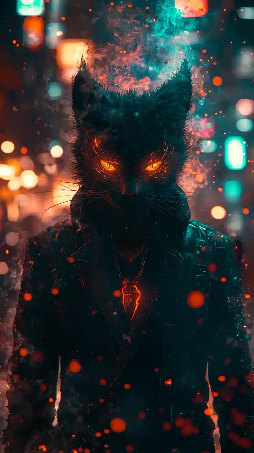 Cinematic bear emerging through fog and glowing light rays
