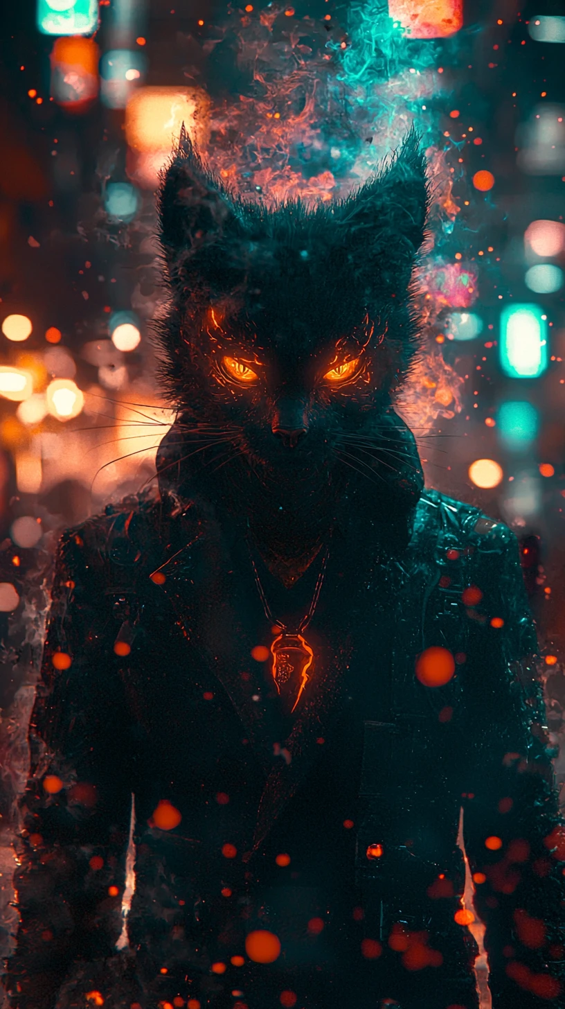 Cinematic bear emerging through fog and glowing light rays