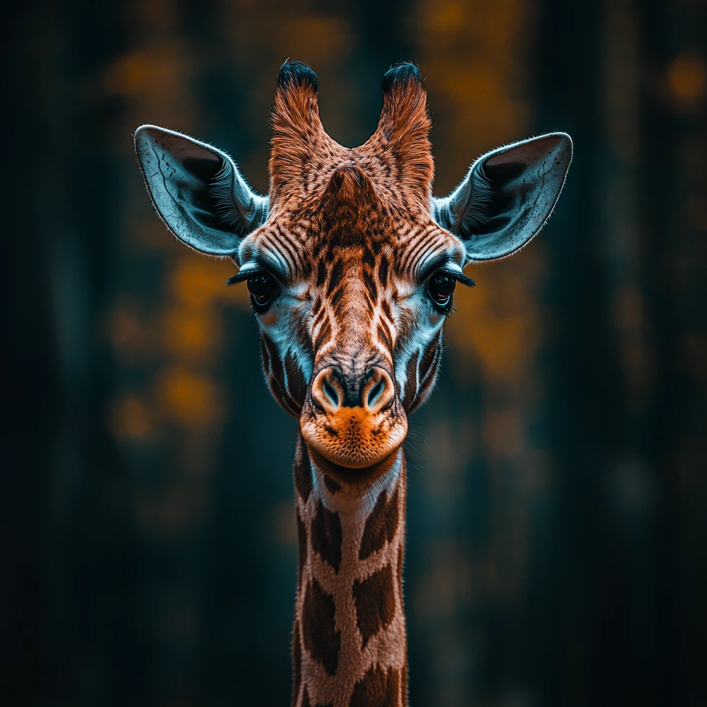Ultra detailed giraffe portrait in sharp wildlife photography