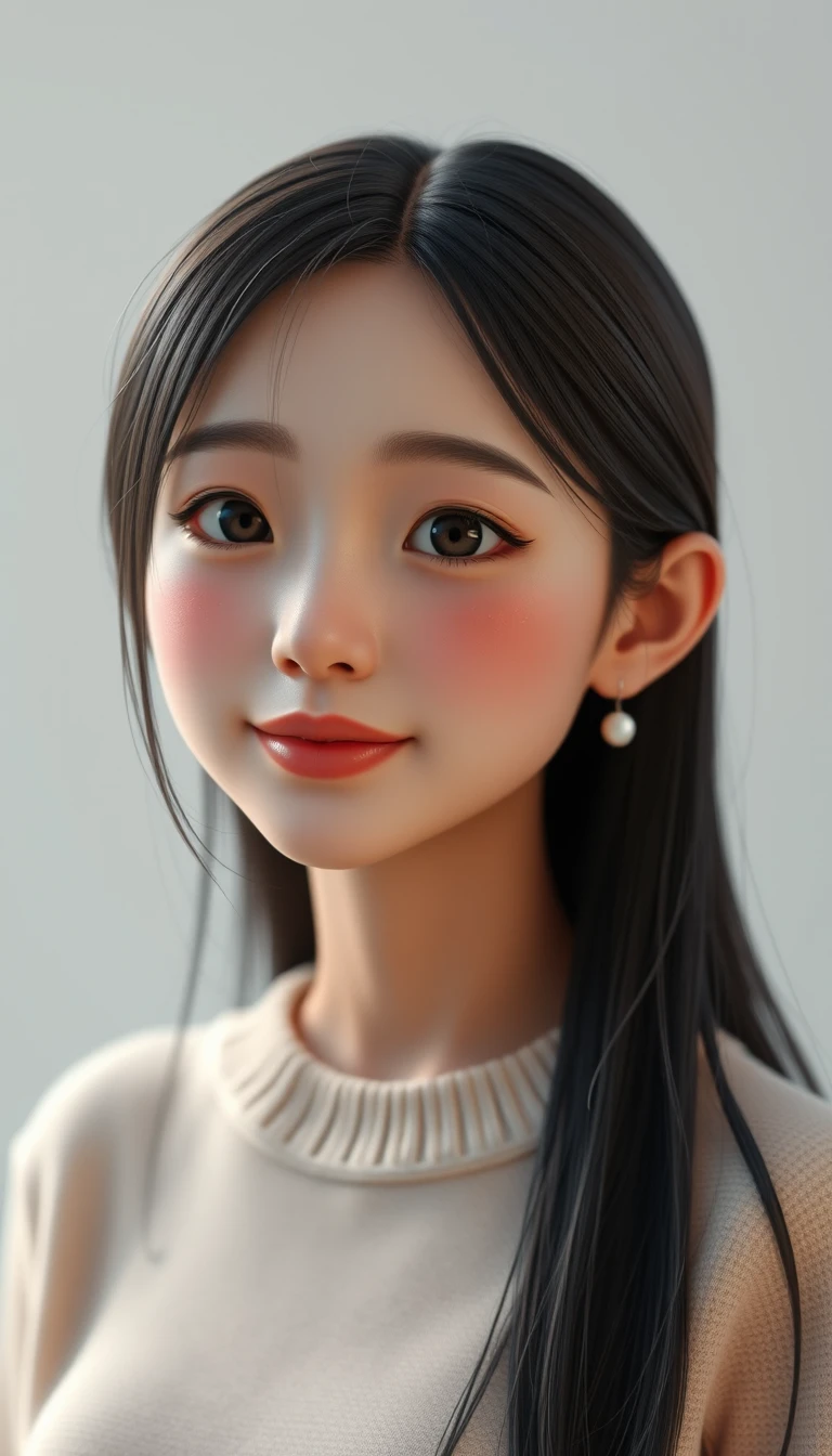 Gentle close up of an East Asian woman in soft light