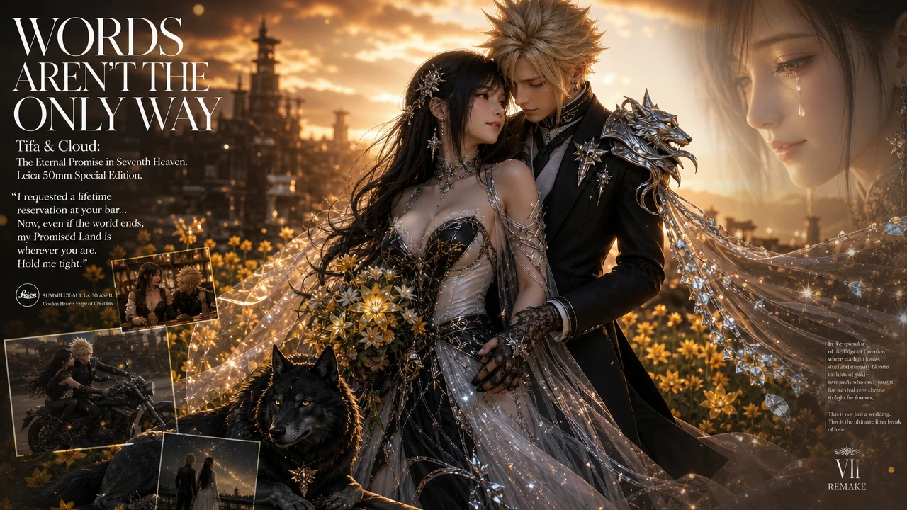 Romantic wedding embrace at sunset in a ruined city