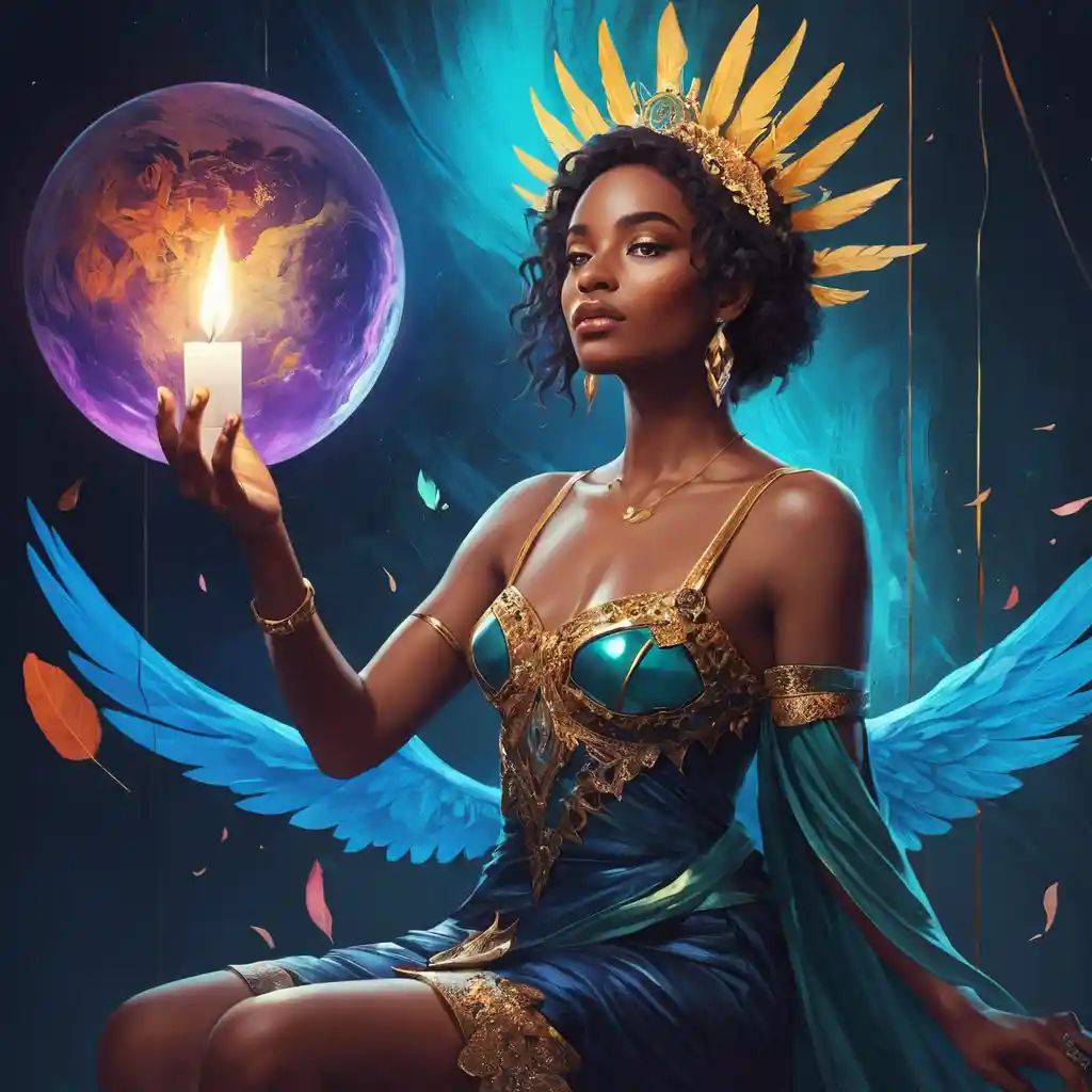 Luminous digital illustration celebrating self love and empowerment