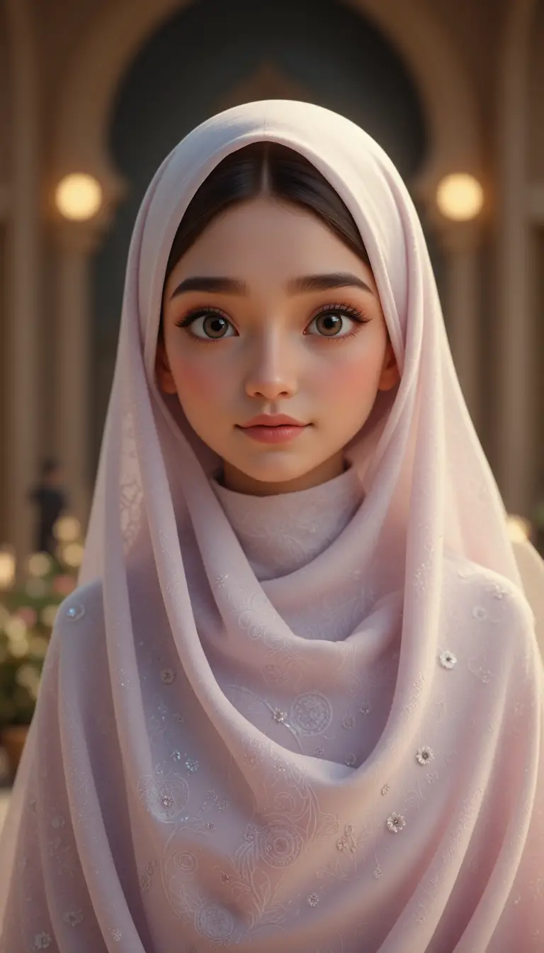 Arabic shahada calligraphy in a serene cinematic style