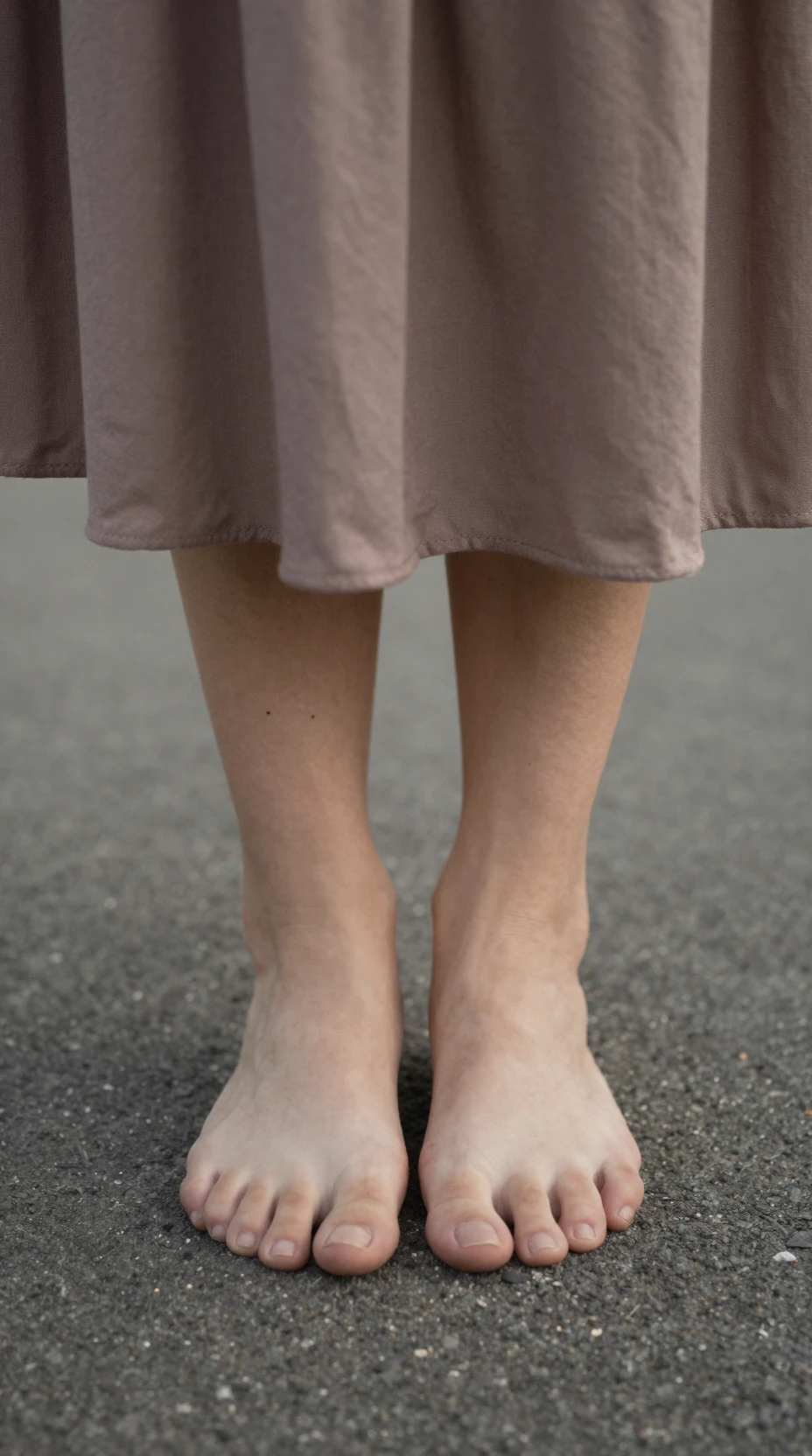 Low angle view up at a woman in a billowing skirt