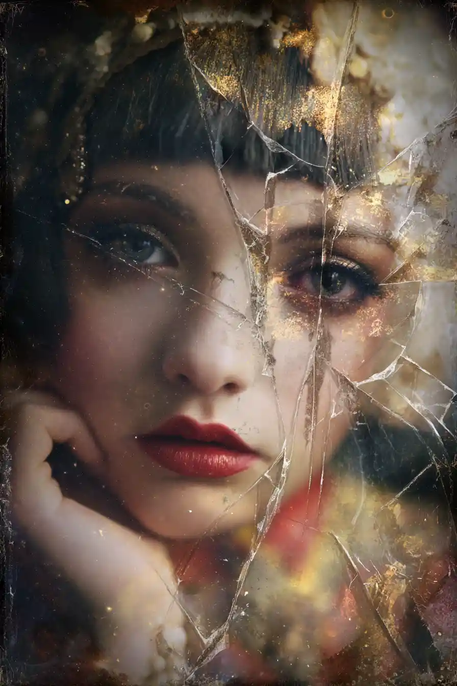 Surreal woman in a bizarre dreamlike world portrait