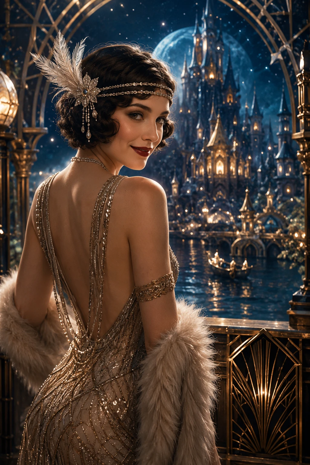Heroína flapper que entra en un mundo de fantasía moderna