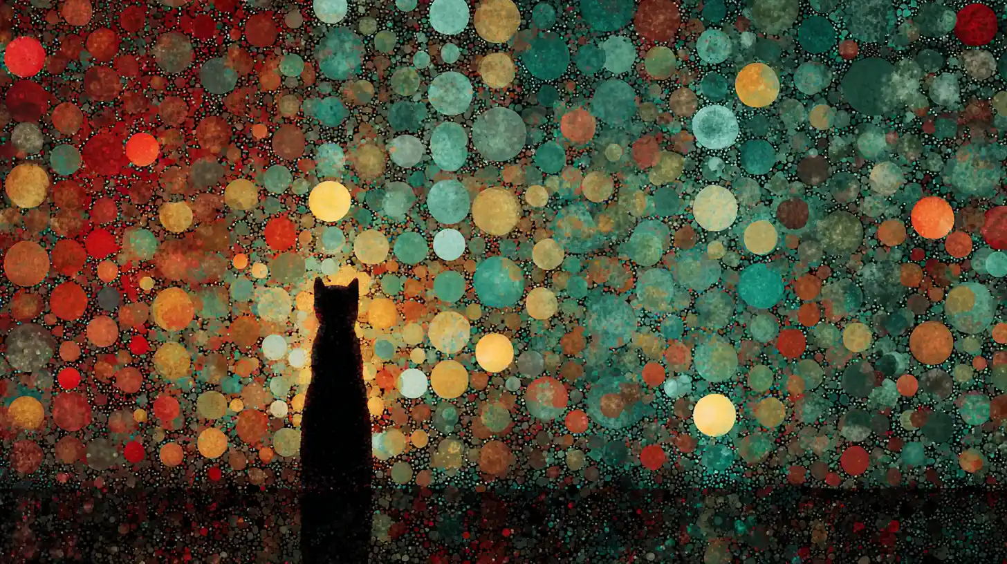 Colorful surreal abstract painting with minimalist composition