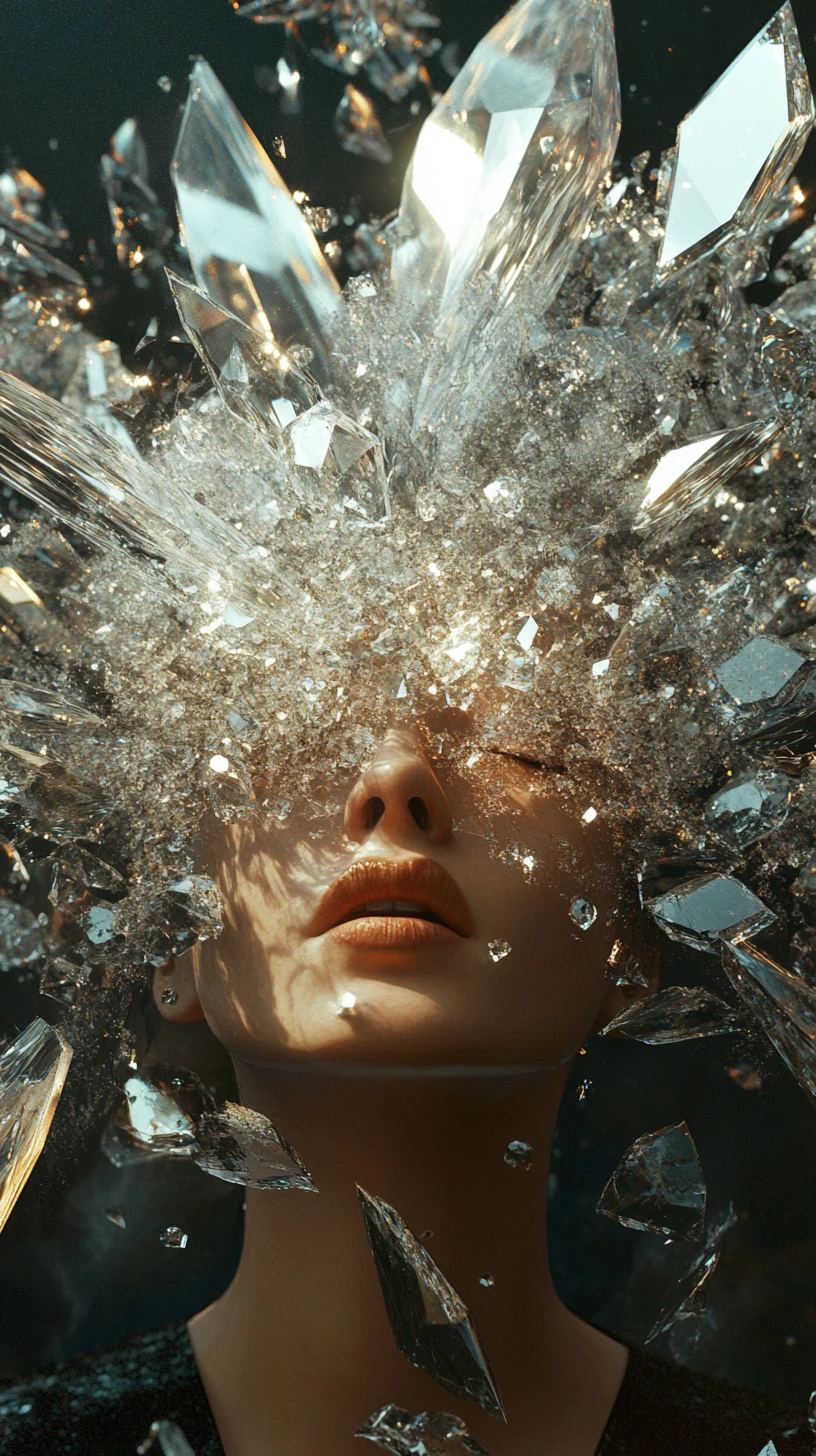 Shining iced out diamonds glowing in the mindscape