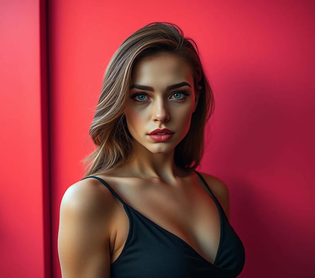 Mysterious woman portrait in playful surreal horror style