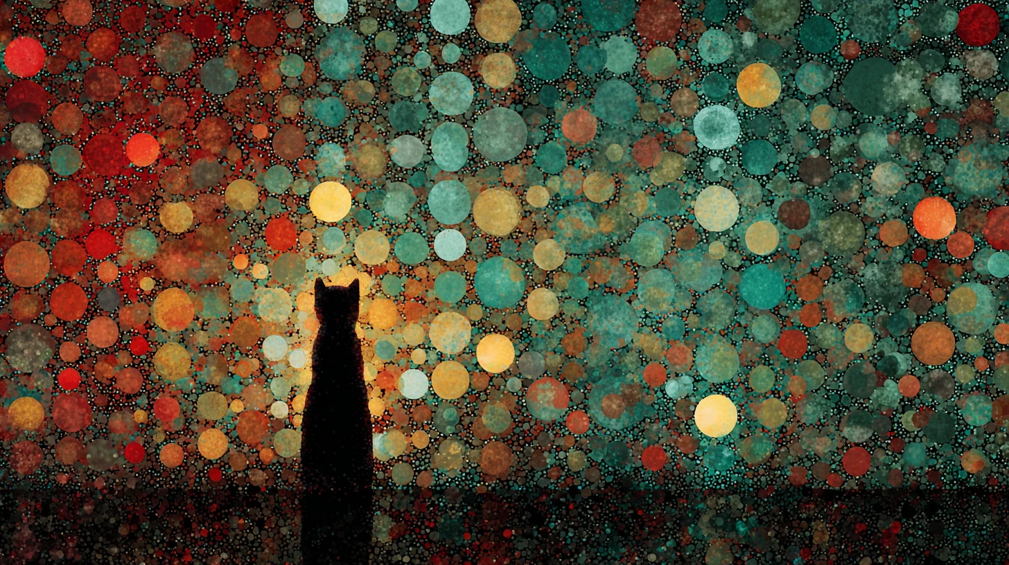 Colorful surreal abstract painting with minimalist composition