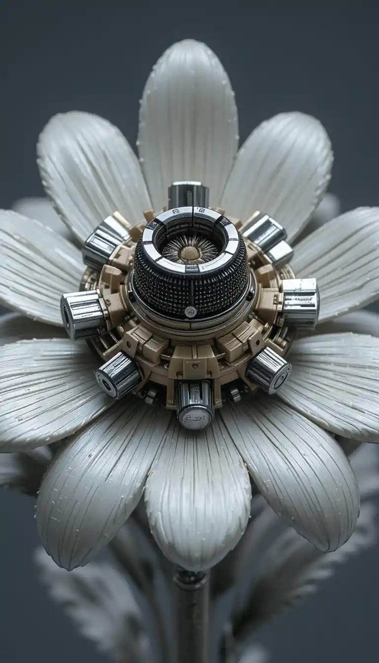 Close up sci fi flower sprout reactor 3D model