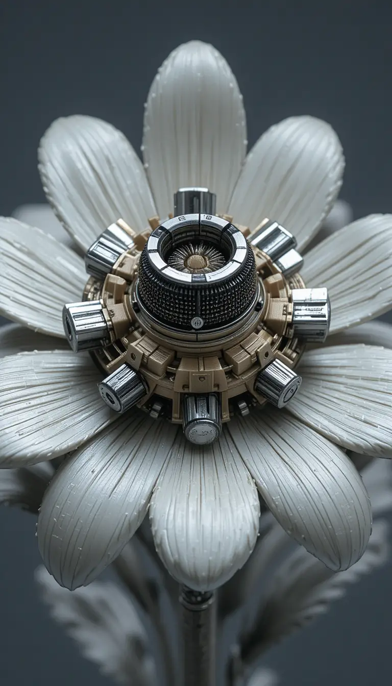 Close up sci fi flower sprout reactor 3D model