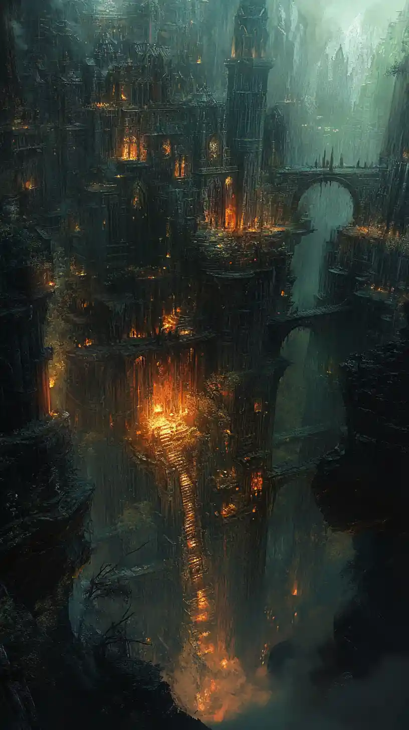 Dark mystical concept art with sacred abstract symbolism