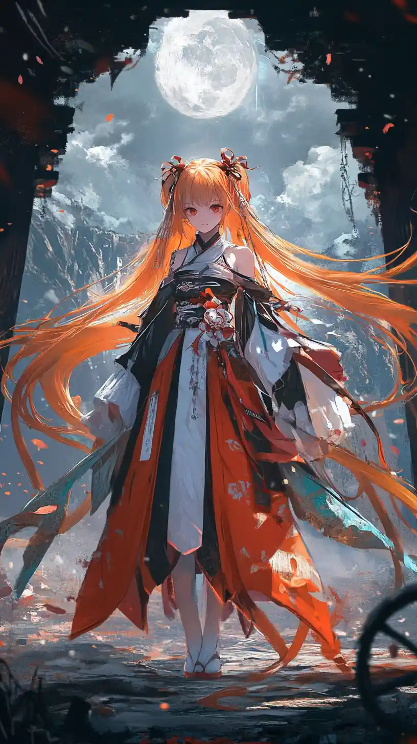 Golden haired anime girl in ornate armor with braid