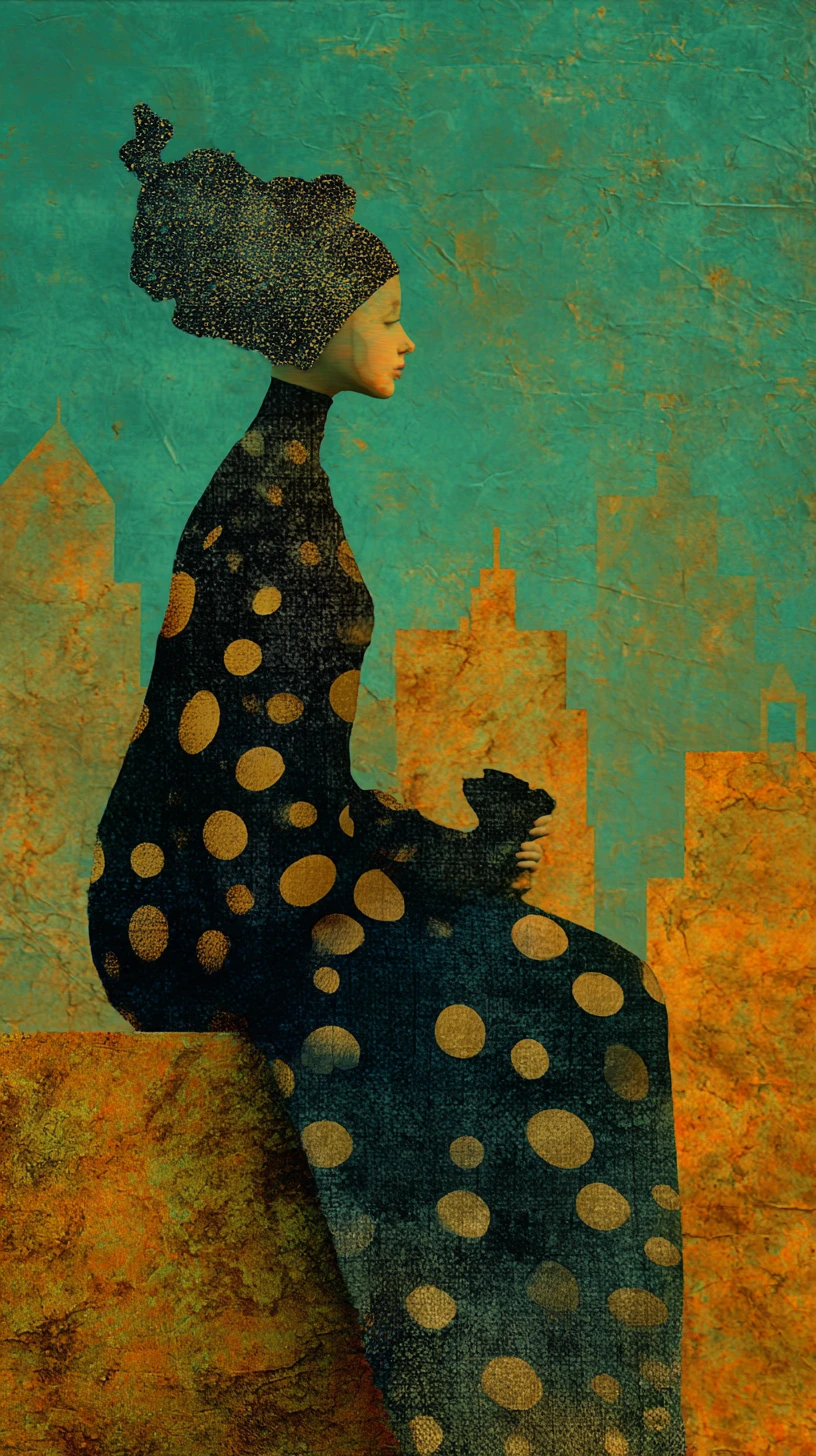 Surreal alien Atlantis city with multicultural cosmic beings